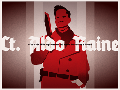 Lt. Aldo Raine 2d character design illustration movie poster