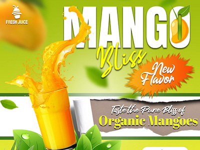 Mango Juice | Social Media Poster Design creatives design flyer graphic design juice creative juice poster mango mango poster mango shakes poster mango juice new mango flavor poster poster design social media poster