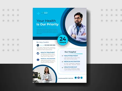 modern healthcare flyer business card facebook cover flyer graphic design logo modern healthcare flyer social media post