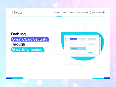 Noq homepage cloud security home page ui design ux design web design