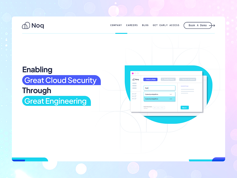 Noq homepage cloud security home page ui design ux design web design