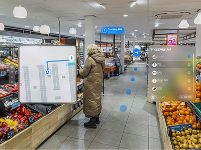 Vision Pro Grocery Shopping - Day #3 of Spatial Design Month app apple ar design ios screen spatial design ui ux vision pro vr