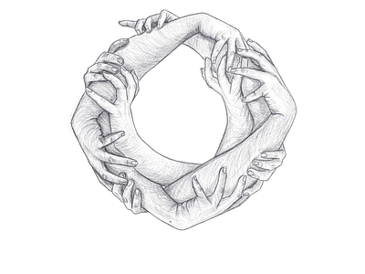 Hand Wreath drawing illustration pencil drawing wreath