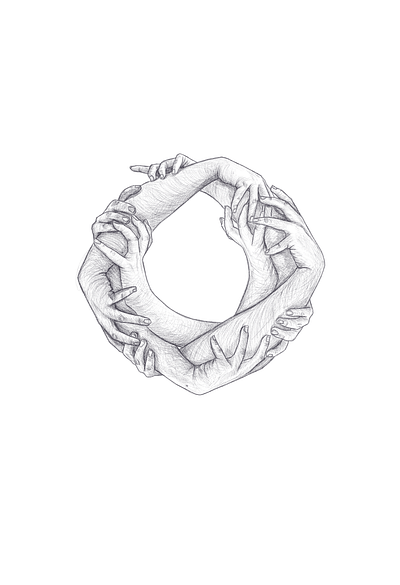 Hand Wreath drawing illustration pencil drawing wreath