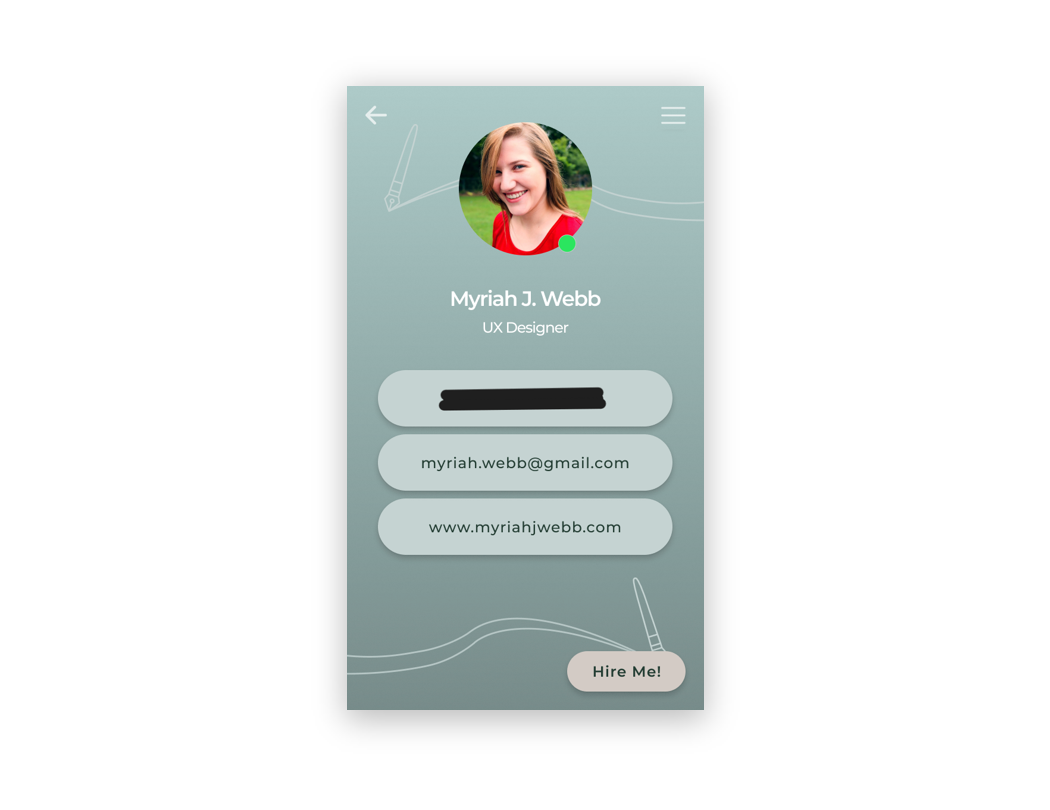 Self-Designed UX Business Cards! brand design branding business card creative project figma freelancer graphic design mobile app small business ui ux design