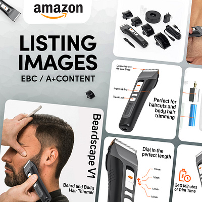 Product listing images design for amazon | Beardscape a content amazon ebc amazon listing amazon listing images bread trim ebc design grooming product hair cutting infographics listing images product infographics