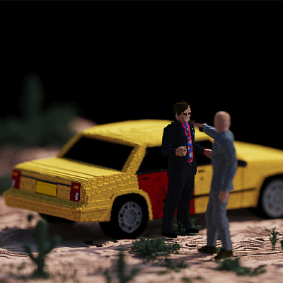 VoxStories #23 - Better Call Saul better call saul breaking bad concept concept art diorama isometric jessie pinkman magicvoxel saul goodman ui voxel voxels walter white