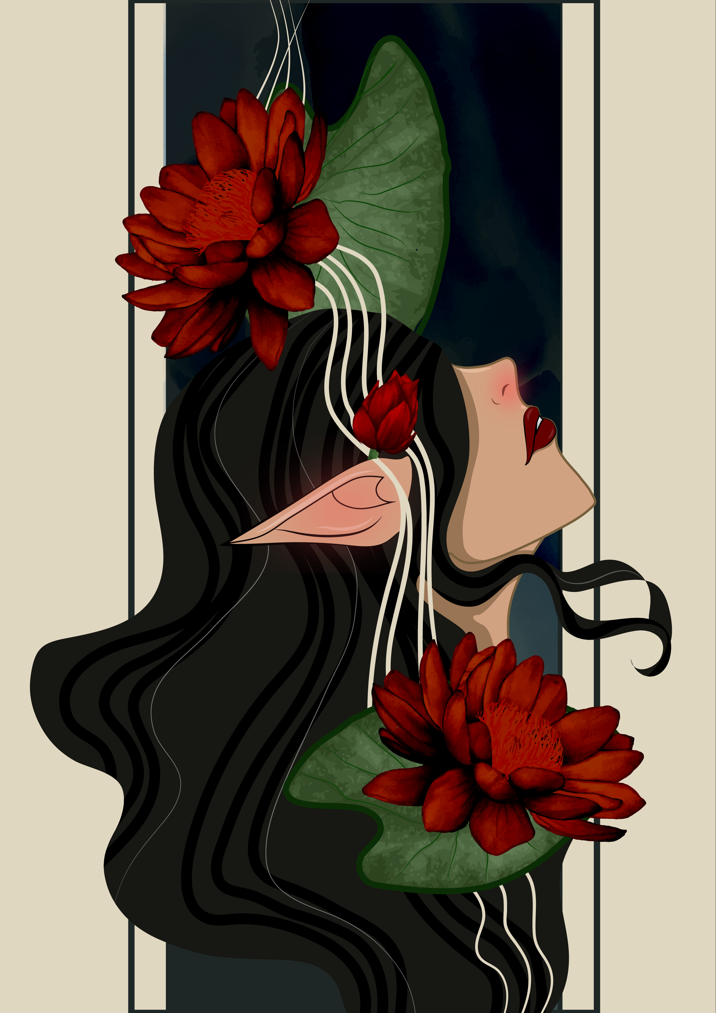 Gothic aesthetic art artist artwork dribble elf goth illustration instagramart