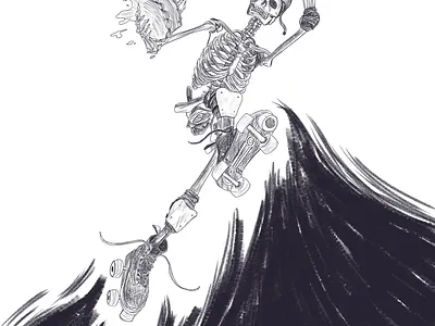 Birthday Skelly birthday birthday cake drawing illustration pencil pencil drawing skeleton