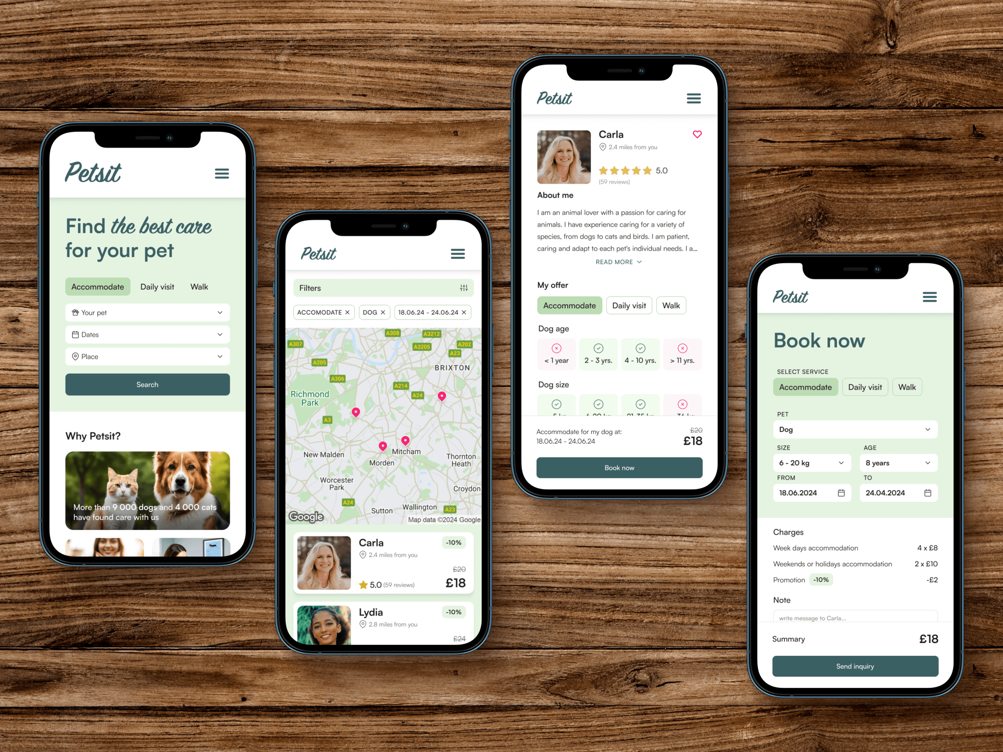 Petsit - app for pet owners cat dog figma logotype mobil design mobile app mobile application pet pets petsitter product design ui design ux design