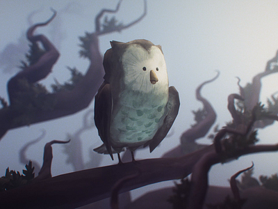 Owl 3d art animation character cinema 4d design illustration lighting mograph owl