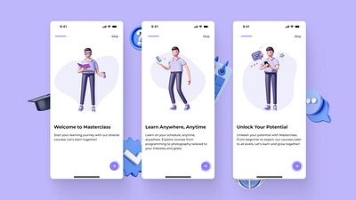 Educational Mobile iOS App branding design onboarding