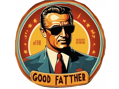 The Godfather art badge design graphic design illustration movie rebound