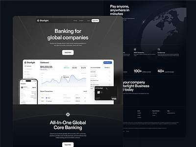 Starlight - Landing page banking clear design dashboard finance fintech fintech dashboard fintech design fintech landing landing ui web design bank