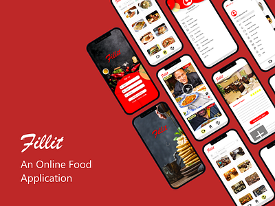 Fillit- An online food application design app branding casestudy design graphic design typography ui uiuxdesign ux