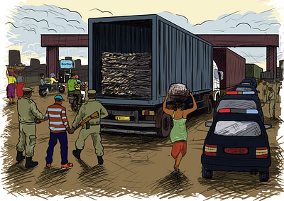 The African border art conceptart digitalart drawing illustration