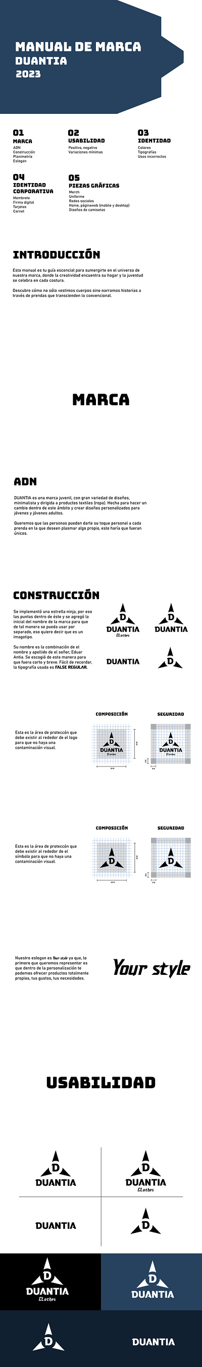 Manual de marca - Duantia branding design graphic design logo