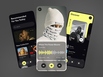 Music App app design graphic design mobile app music typography ui ux