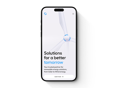 Mobile hero animation for a renewable energy company ✦ animation framer hero mobile renewable energy