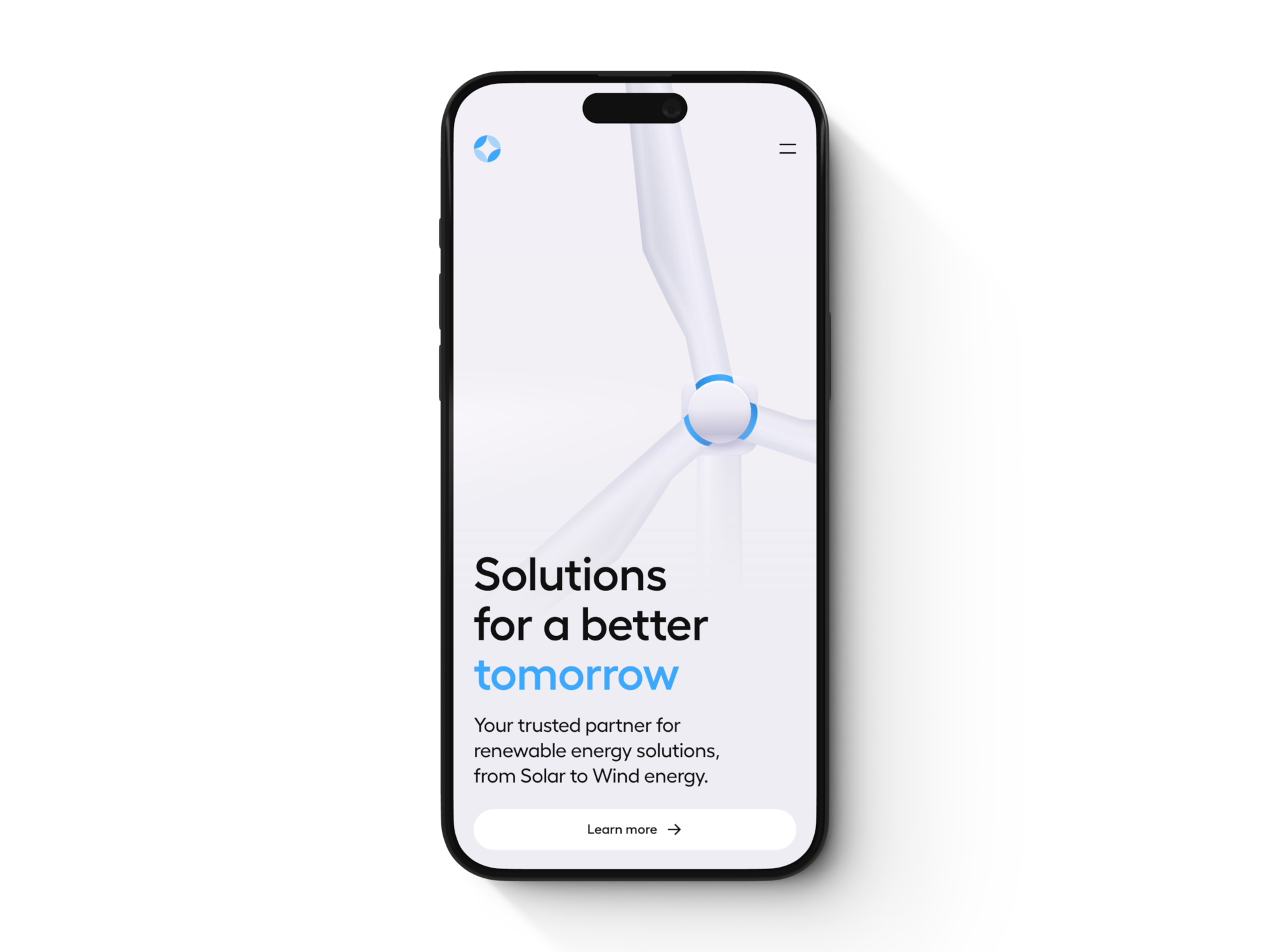 Example of Mobile hero animation for a renewable energy company ✦