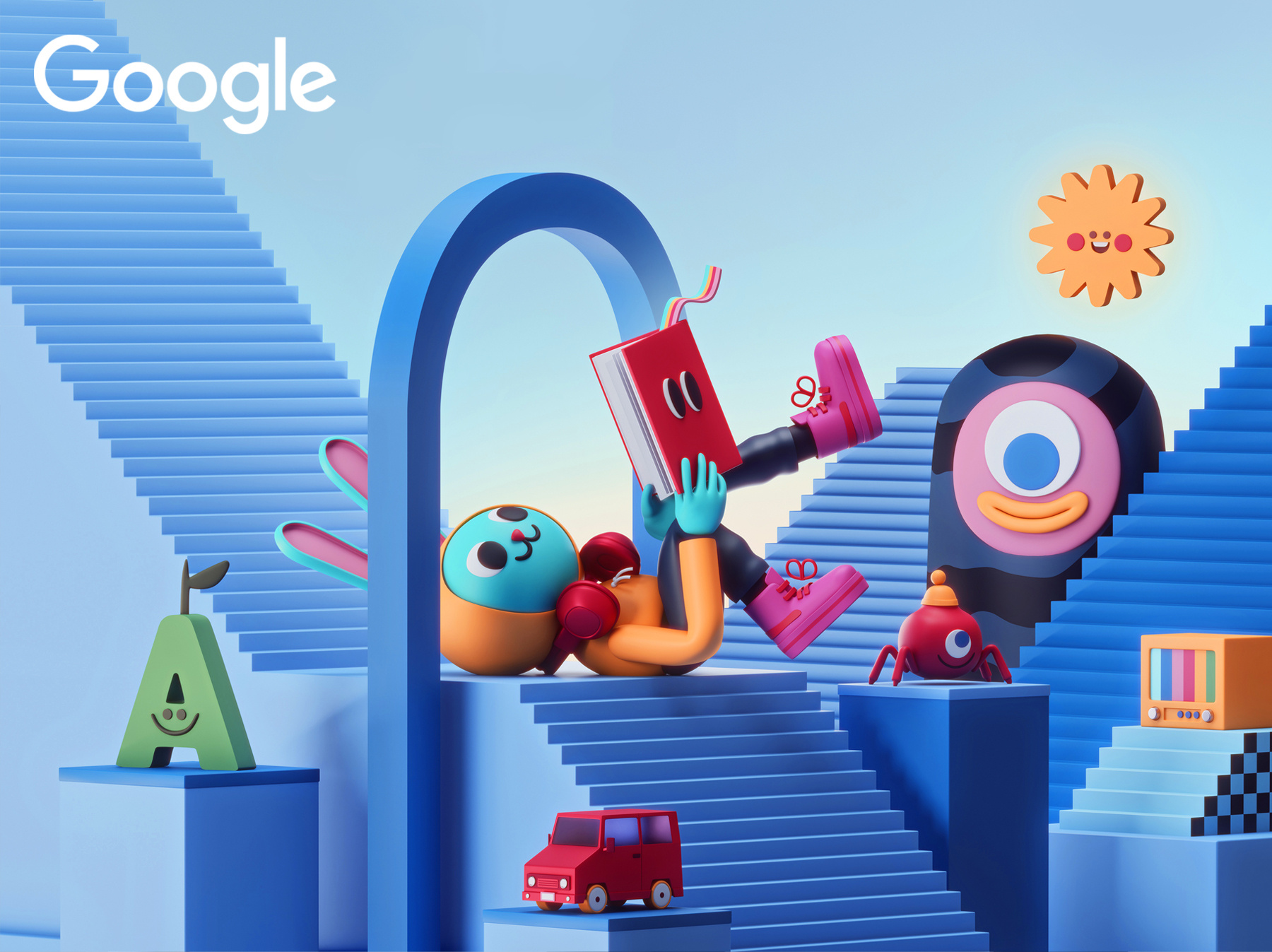 Google Chrome OS | Wallpapers and Avatars 3d ai animation branding chrome design family fun google graphic design illustration interface kids os rabbit ux design wallpaper web