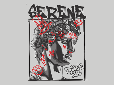 Serene - illustration ( For Sale ) app app design art branding design full graphic design greek illustration logo old peace serene statue ui vandalism vector