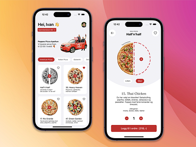 Pizza Delivery App Concept app concept delivery design ios mobile norwegian pizza ui ux