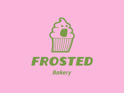 Daily Logo Challenge #18 bakery bakery branding bakery logo branding cafe logo cupcake dailylogochallenge design frosted graphic design illustration logo pink and green typographic logo typography vector