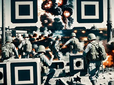 🪖D-Day QR Code d day food qr code history illustration interactive learning qr code qr code design soldiers stable diffusion war