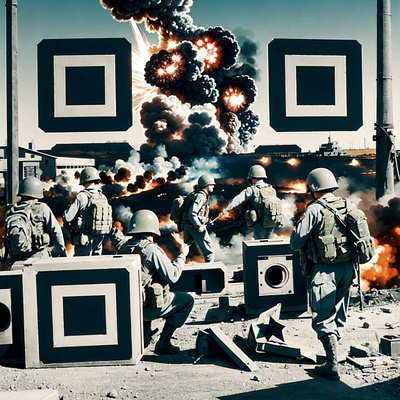 🪖D-Day QR Code d day food qr code history illustration interactive learning qr code qr code design soldiers stable diffusion war