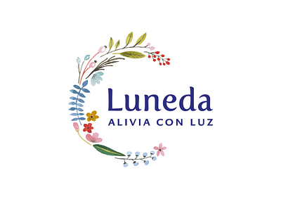 Luneda branding floral flowers herbal logo moon natural medicine nature tinctures women