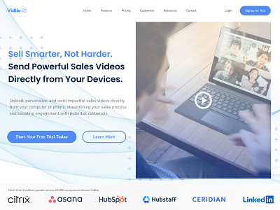 Web design for software company that sends sales videos (#Day6) 30daysofwebdesign branding design logo marketing minimalist minimalistdesign saas sales video ui web design webdesigner