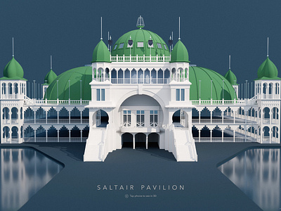 Saltair Pavilion 3d augmented reality illustration poster