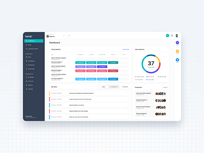 Karat Talent Solutions dashboards developer software engineering solutions hiring solutions hr hr management ui uiux ux