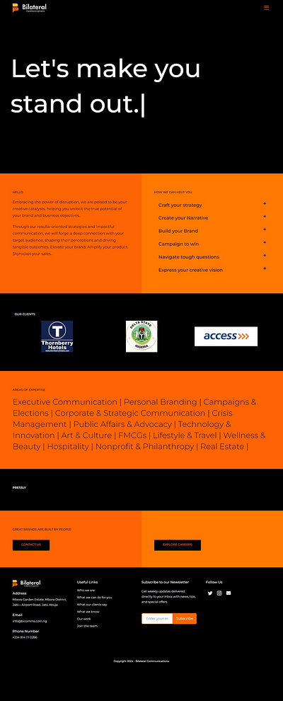 Bilateral Communications branding elementor ui wordpress