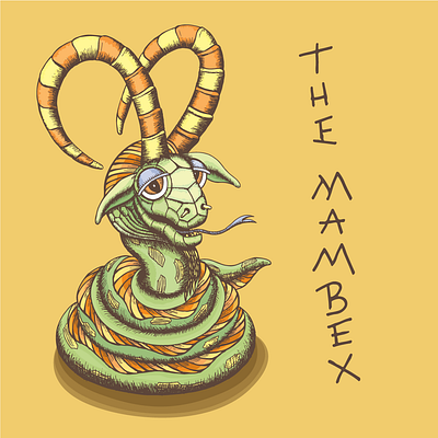 The Mambex adobeillustrator art artist beast book character brand brand design branding design eel electric eel horns hybrid ibex illustration illustrator mamba mamba snake nubian ibex