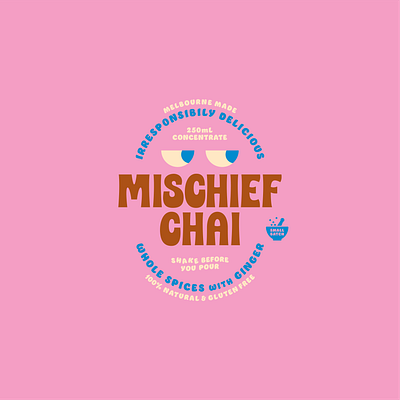 Mischief Chai icons illustration labels logo logotype