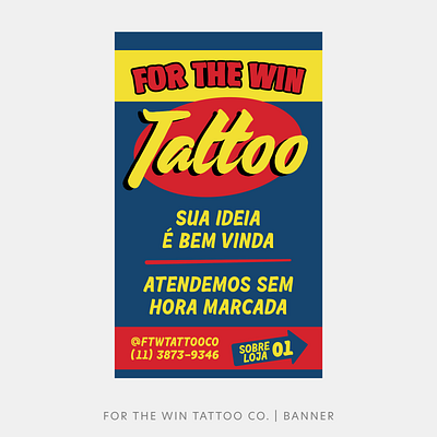 For The Win Tattoo Co. | Banner branding graphic design logo stationary stationery tattoo visual identity