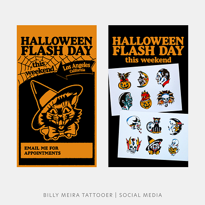 Billy Tattooer | Social Media branding graphic design halloween logo retro tattoo vintage visual identity