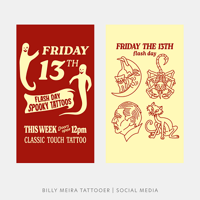 Billy Tattooer | Social Media branding graphic design halloween instagram logo retro tattoo vintage visual identity