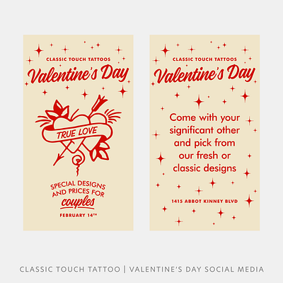 Classic Touch Tattoo | Social Media branding graphic design instagram logo retro tattoo valentine valentines day vintage visual identity