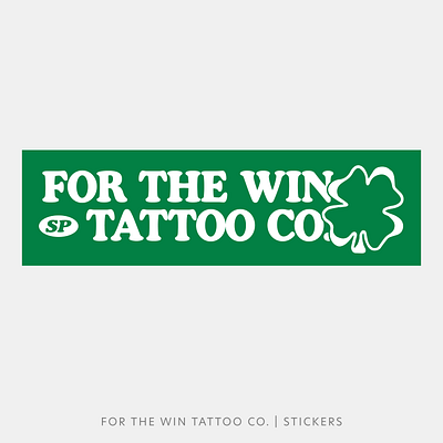 For The Win Tattoo Co. | Sticker branding clover graphic design logo luck lucky retro stationary stationery stickers tattoo vintage visual identity