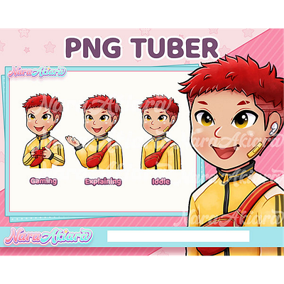 Unique Charm of Red Hair Boy PNG Tuber to Enliven Live Streams creativedesigns
