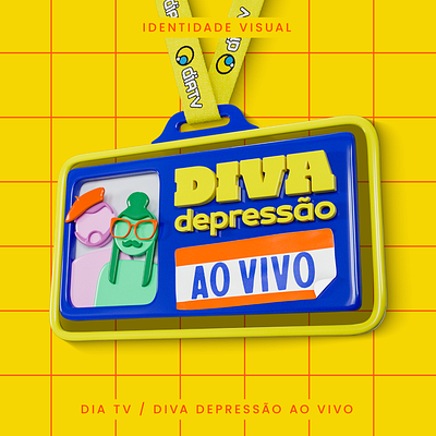 DiaTV - Diva Depressão Ao Vivo | Branding 3d branding broadcasting cute graphic design logo streaming tv visual identity youtube