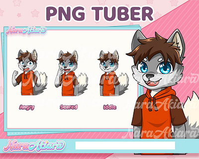 Pinnacle of Awesomeness with Furry Wolf Boy PNGTuber animation design giftuber live2dmodel motion