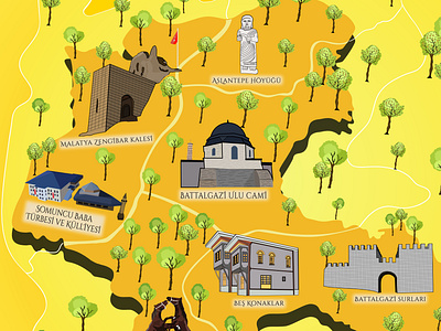 Malatya City Map - By Ersoy Koç city map ersoy koç graphic design görsel iletişim tasarımı illustrasyon malatya