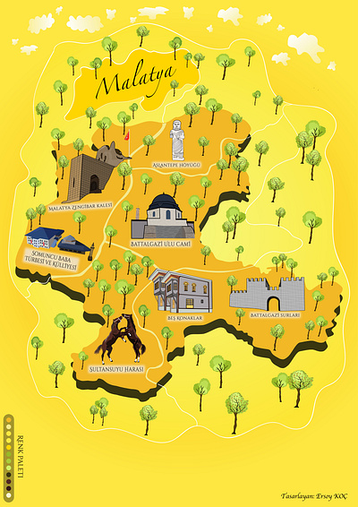 Malatya City Map - By Ersoy Koç city map ersoy koç graphic design görsel iletişim tasarımı illustrasyon malatya
