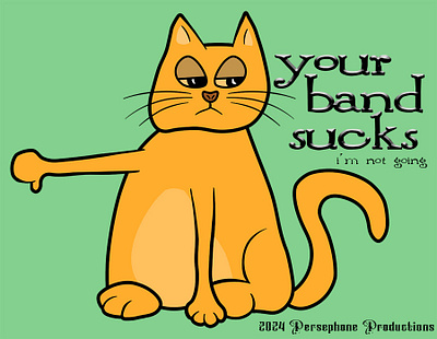 Your Band Sucks [fabric design] branding cartoon cats cats concerts fabric design music musicians rock band
