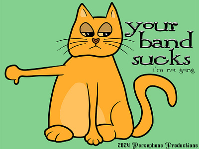 Your Band Sucks [fabric design] branding cartoon cats cats concerts fabric design memes music musicians rock band