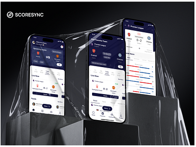 ScoreSync - Live Score App Case Study brand brand design brand guideline branding case study community football live score live score app logotype match mobile app product product design streaming study case style guideline ui ui case study visual identity